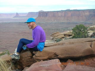73 6bh. Canyonlands National Park - Grand View Overlook - Adam (tripod)
