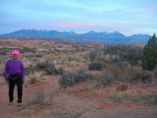 256 6bh. Arches National Park - sunset at Petrified Sand Dunes - Adam (tripod)