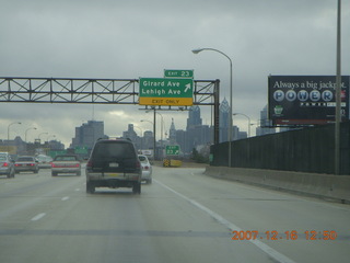 Philadelphia skyline under clouds