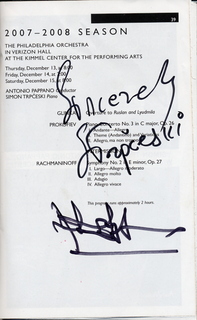 program for 2007dec14 Philadelphia Orchestra - autographed
