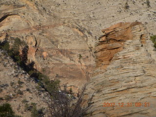 121 6cx. Zion National Park - sunrise Angels Landing hike - top - rockpile