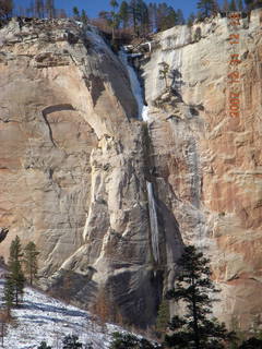 213 6cx. Zion National Park - West Rim hike - ice waterfall