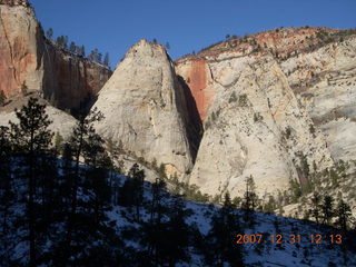 214 6cx. Zion National Park - West Rim hike - ice waterfall