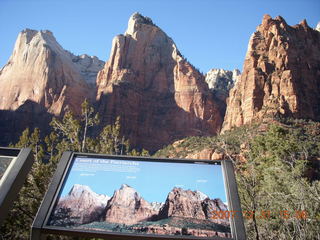 320 6cx. Zion National Park - Patriarchs - sign