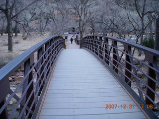 353 6cx. Zion National Park - sunset along the Virgin River - bridge