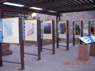 63 6d1. Zion National Park - visitor's center signs