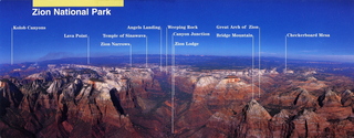 Zion National Park, panarama postcard