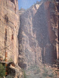 56 6ev. Zion National Park - Emerald Ponds hike - rocks through waterfall