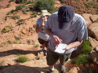 123 6gs. Snow Canyon - another hiker at lava flow overlook