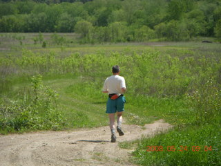 Minnesota country road - grass path - Kevin running