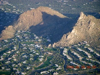 aerial - Pinnacle Peak with its summer-sunrise shadow