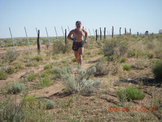 Minnesota country road - grass path - Adam running
