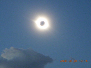 265 6l1. eclipse - Jiayuguan - Gobi Desert - total eclipse with corona and clouds