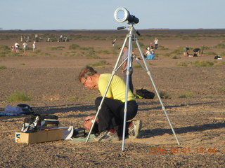 303 6l1. eclipse - Jiayuguan - Gobi Desert - afterward - Bill and his gear