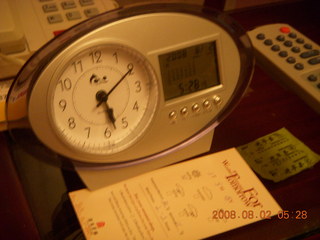 4 6l2. eclipse - Jiuquan - clock and weather report in hotel