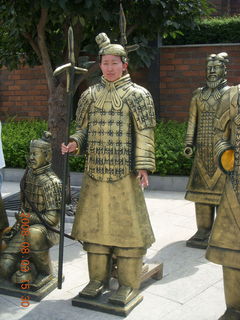 227 6l3. eclipse - Xi'an - Terra Cotta warriors - somebody as a fake warrior