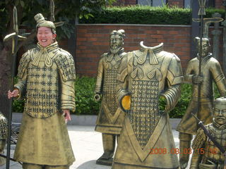 228 6l3. eclipse - Xi'an - Terra Cotta warriors - somebody as fake warrior