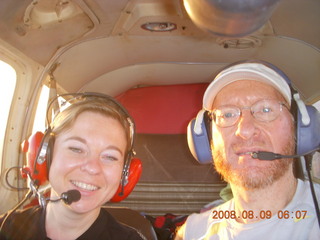 Iryna and Adam flying in N4372J