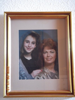 Picture of Marcelle and Kathe on the wall in Utah