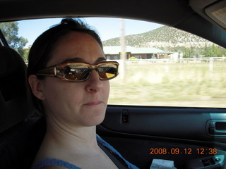 Macelle driving to Pine Valley, Utah