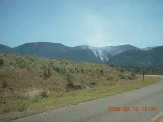 fire on the way to Pine Valley, Utah