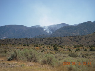 fire on the way to Pine Valley, Utah
