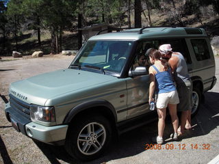 Marcelle and Dustin and Land Rover at Pine Valley, Utah