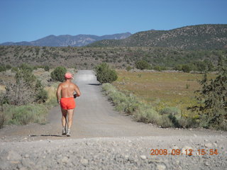 Minnesota country road - grass path - Adam running