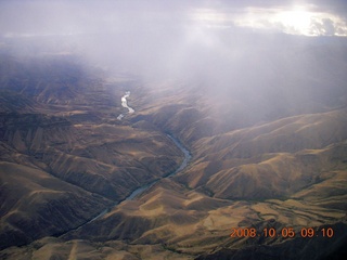 84 6n5. aerial - Washington, Idaho, Oregon flight - Snake River canyon
