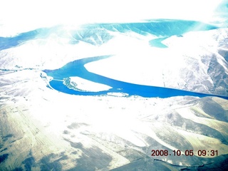 103 6n5. aerial - Washington, Idaho, Oregon flight - Snake River canyon (white-out photo)