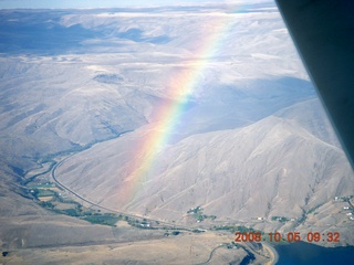106 6n5. aerial - Washington, Idaho, Oregon flight - Snake River canyon - rainbow