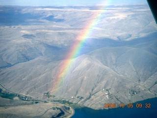 107 6n5. aerial - Washington, Idaho, Oregon flight - Snake River canyon - rainbow
