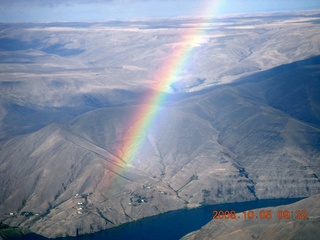 108 6n5. aerial - Washington, Idaho, Oregon flight - Snake River canyon - rainbow