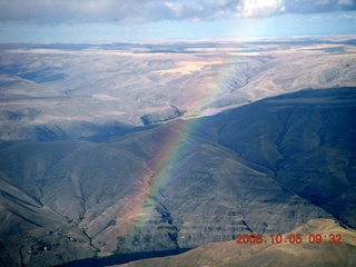 109 6n5. aerial - Washington, Idaho, Oregon flight - Snake River canyon - rainbow