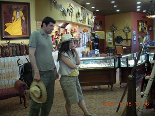 Richard and Jane trying on cowboy hat