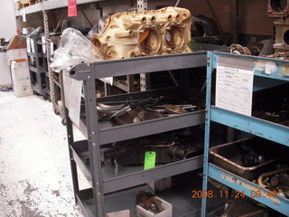 116 6pq. Western Skyways - engine shop in Montrose - my engine on a cart
