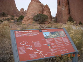 71 6pr. Arches National Park - Devils Garden trail sign