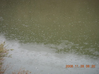 10 6pu. view of rain from Moab bridge across the Colorado River