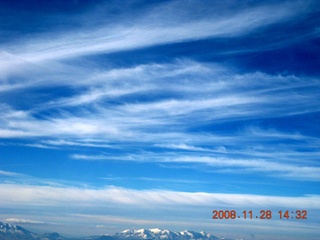 206 6pu. aerial Lake Powell distant mountains and clouds