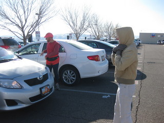 16 6qg. beth's Saturday zion-trip pictures - Adam and Debbie and rental car
