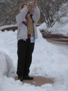 24 6qh. beth's Sunday zion-trip pictures - Zion National Park - Debbie taking a picture