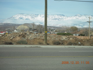 17 6ql. drive from saint george to zion - mountains in clouds
