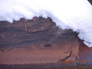 118 6qm. Zion National Park - Emerald Pools hike - falling icicles