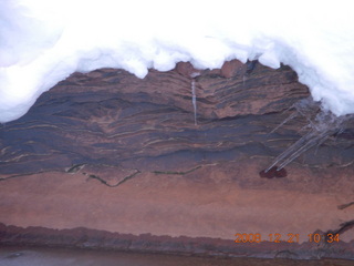 119 6qm. Zion National Park - Emerald Pools hike - falling icicles