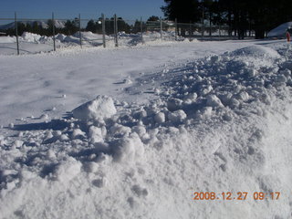 cold snowy roadside near Flagstaff Airport (FLG)