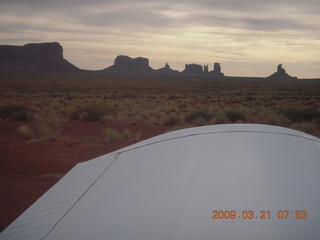 43 6tm. Monument Valley seen from inside my airplane on the ground