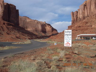 49 6tm. Monument Valley (UT25) run - camping sign