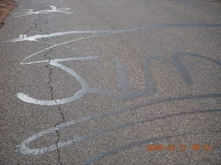 86 6tm. Monument Valley (UT25) run - Jim's signature in tar