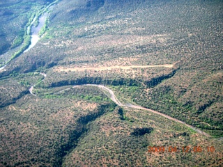 aerial - Red Creek airstrip area with clouds