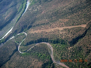 aerial - Red Creek airstrip area with clouds